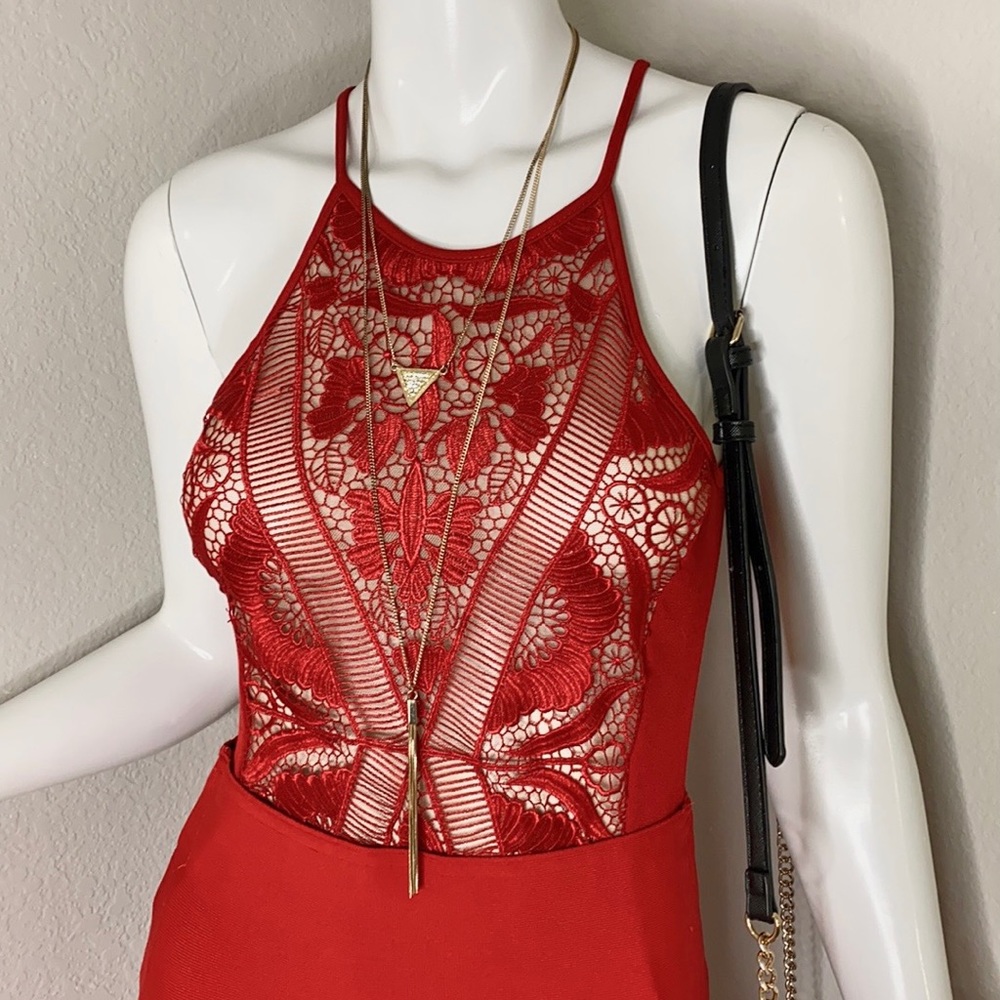 NICE CLASSY RED LACE SMALL BODYSUIT!